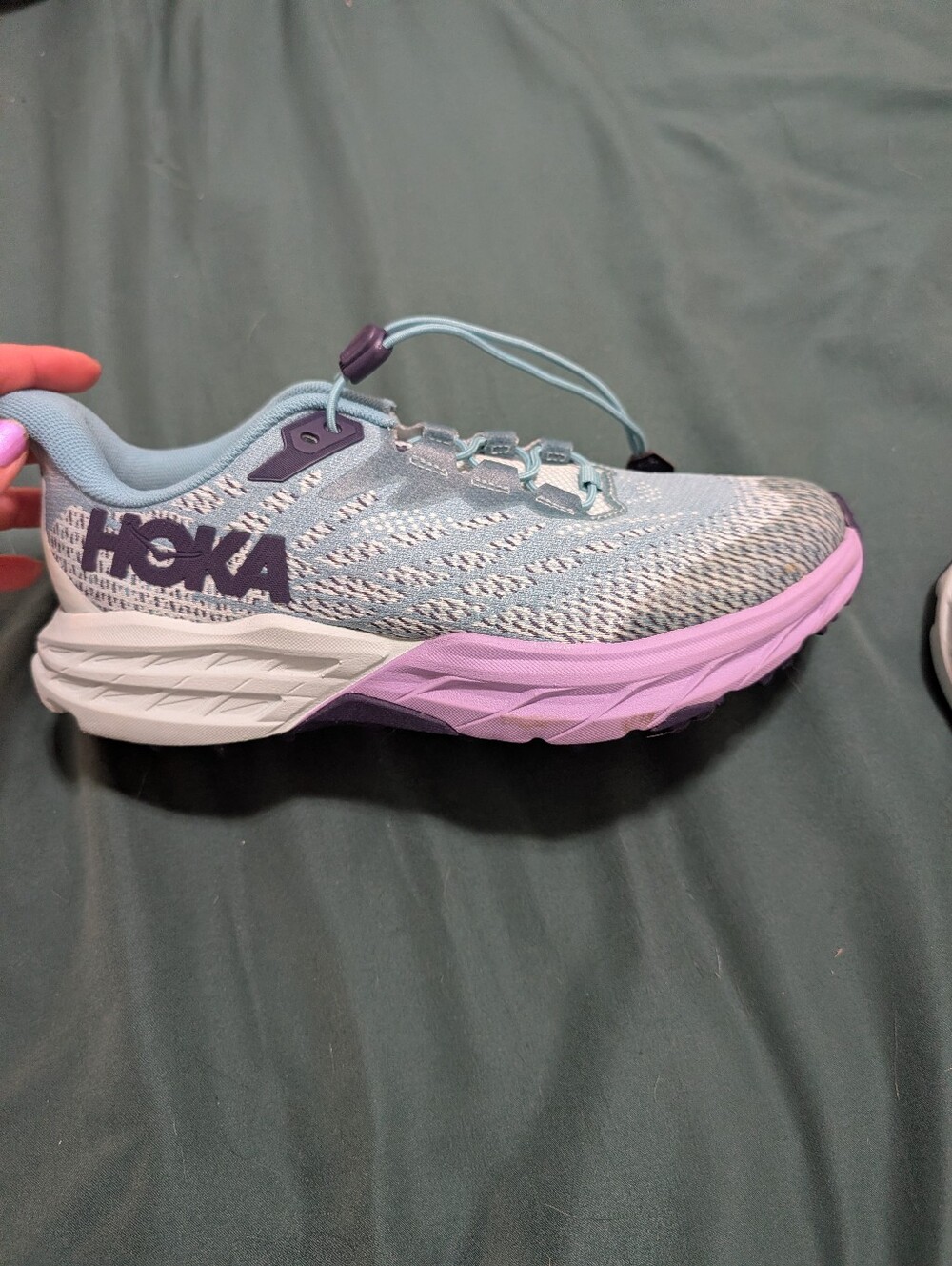 Hoka Women's Pale Blue and Lavender Athletic Running Shoes